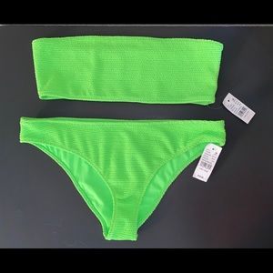 Neon Scrunch bandeau Bikini